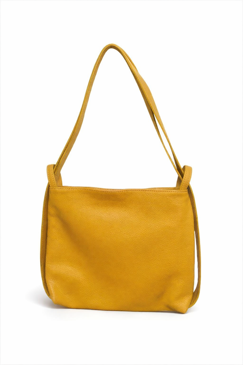 LaGaksta Bria Italian leather convertible backpack in Mustard Yellow