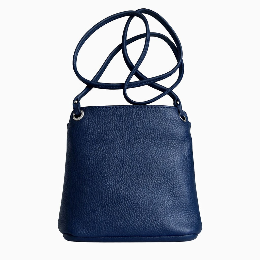 LaGaksta Fina Mini Compact Crossbody in dark navy blue with white background 