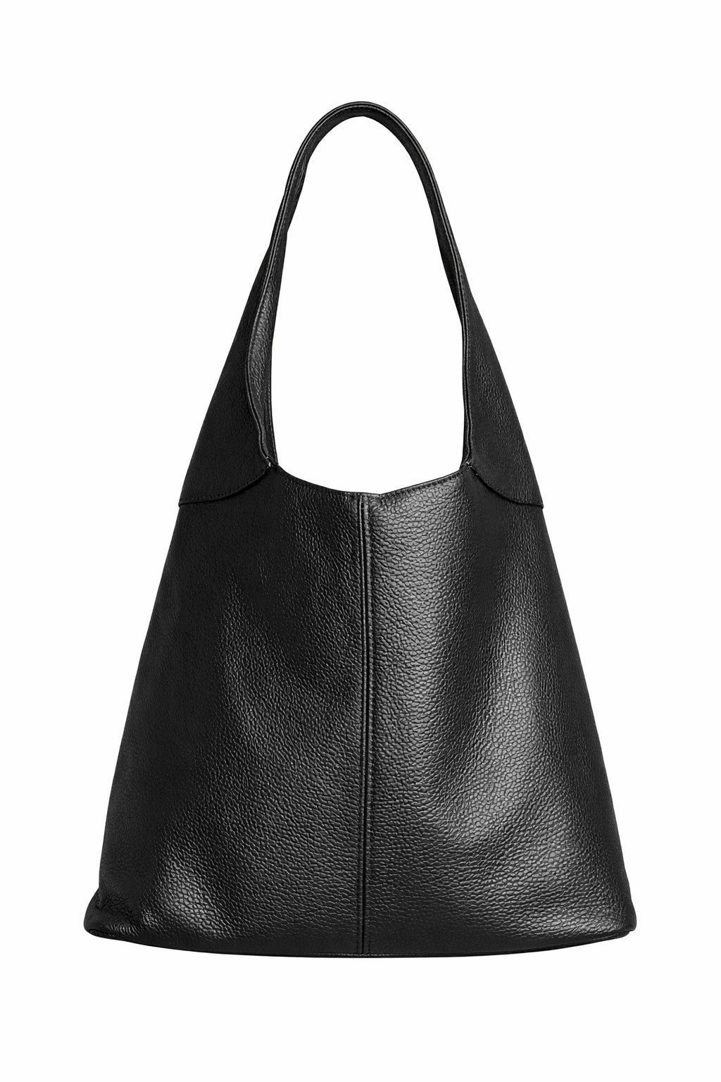 LaGaksta Hobo Pebbled Italian leather in white background in Black