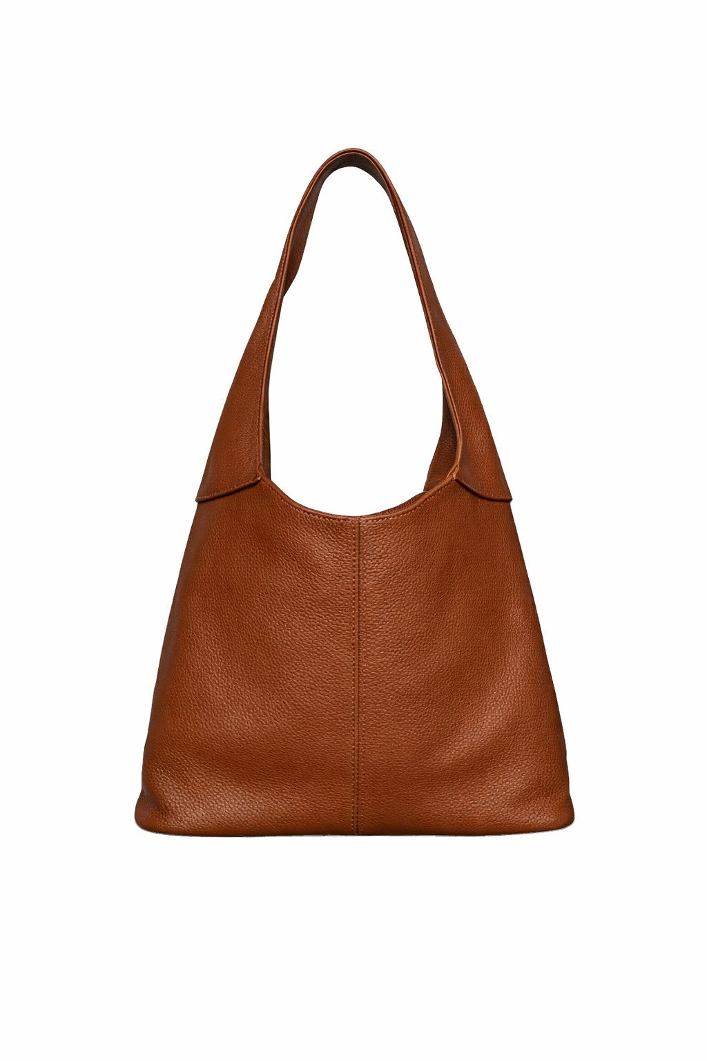 LaGaksta Hobo Pebbled Italian leather in white background in Brown