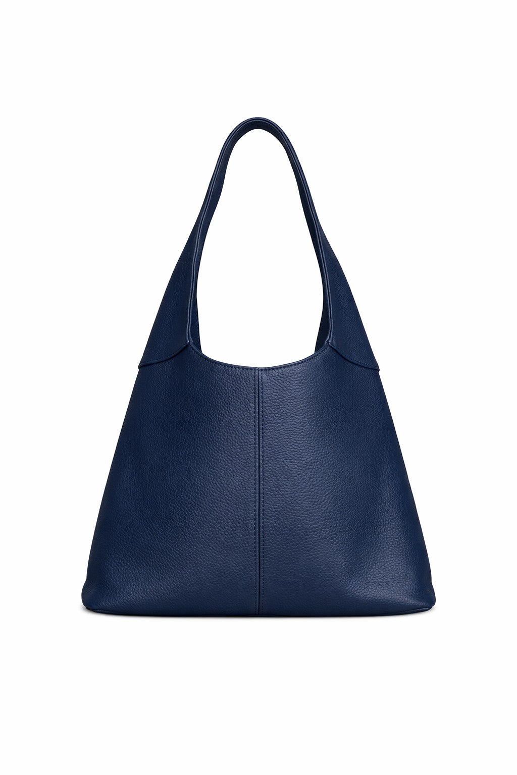 LaGaksta Hobo Pebbled Italian leather in white background in Dark Navy Blue