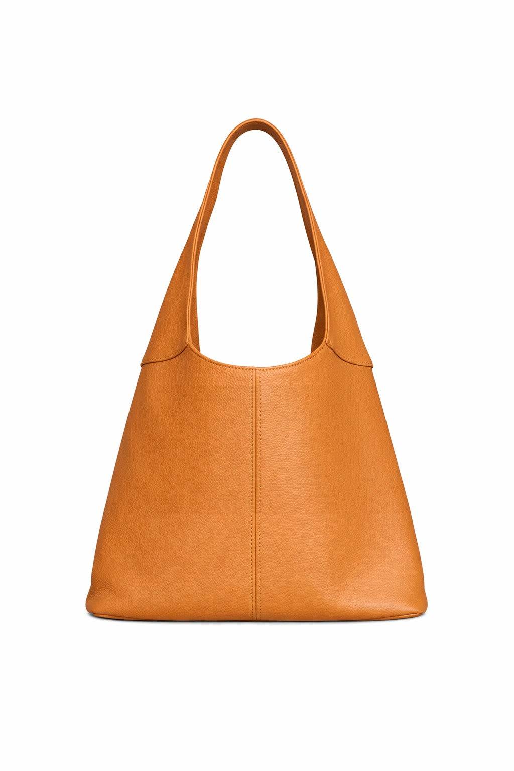 LaGaksta Hobo Pebbled Italian leather in white background in Tan Cognac