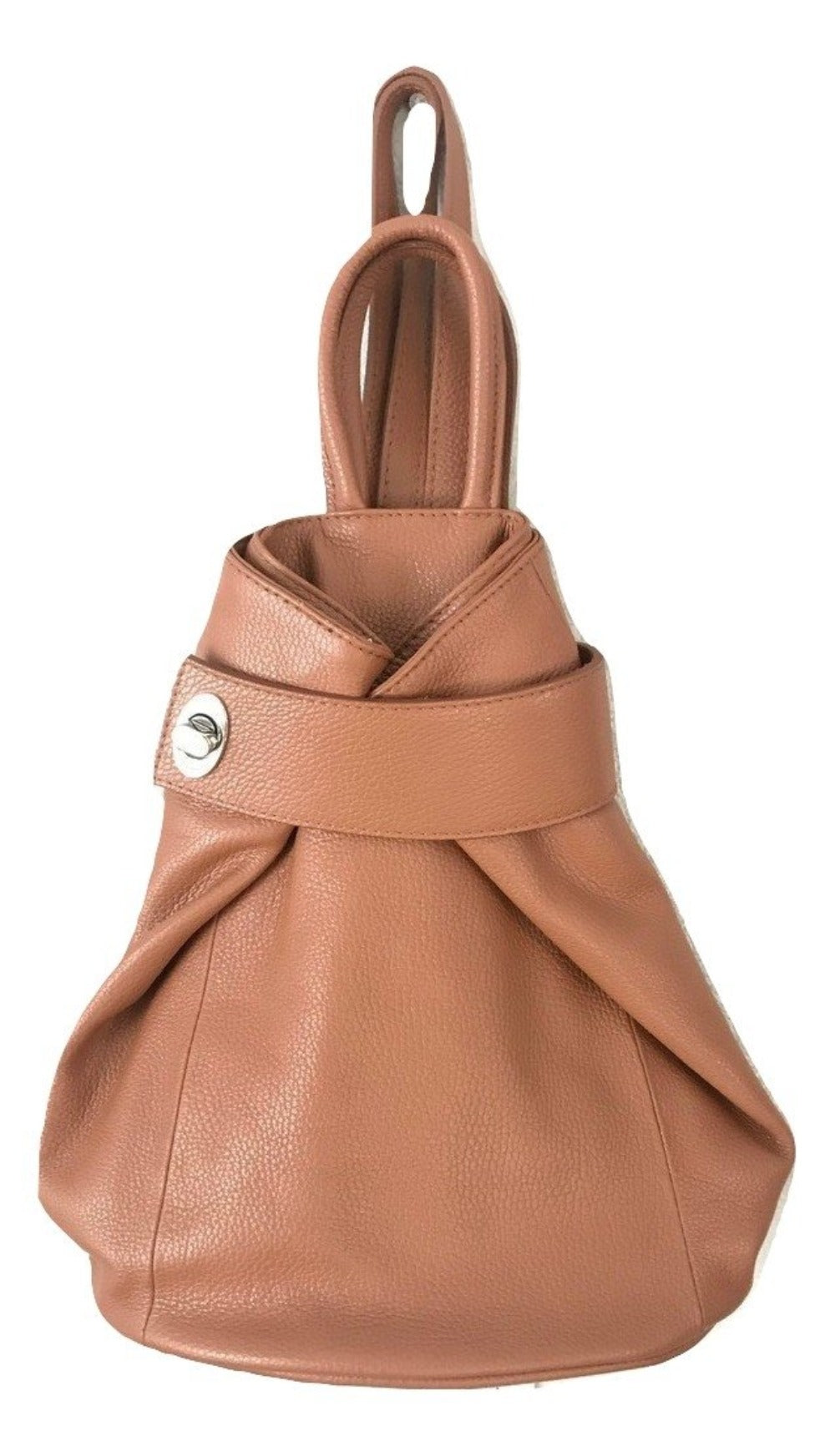 LaGaksta Stella Purse Backpack Tote Convertible Italian Leather Dark Mustard Yellow
