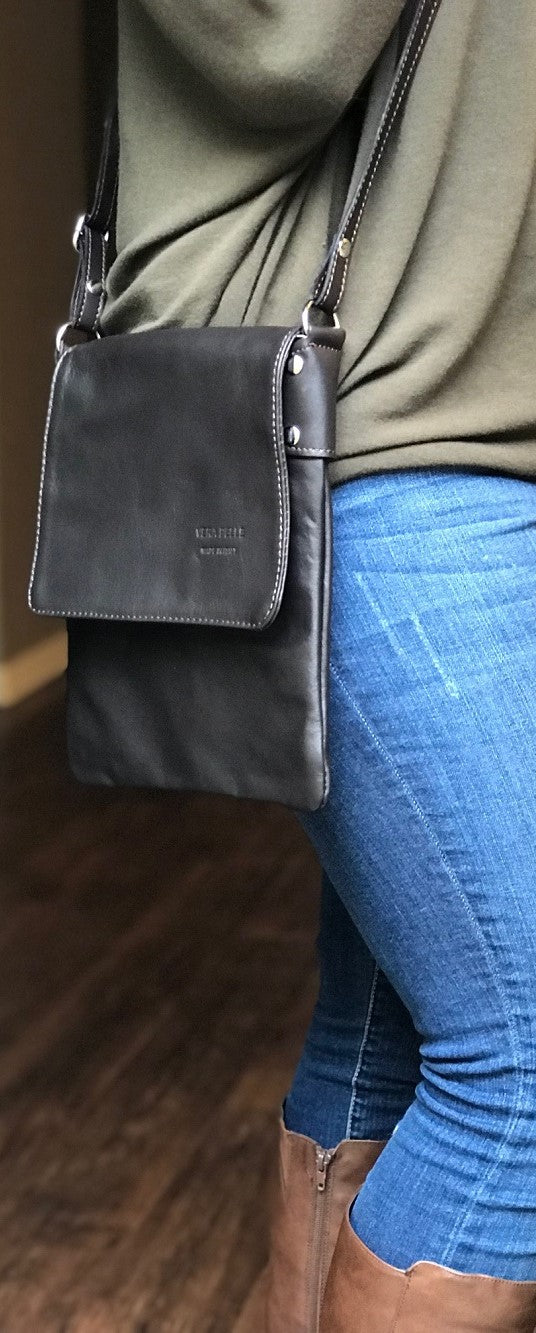 LaGaksta Ashley Very Small Leather Crossbody Bag Passport Holder